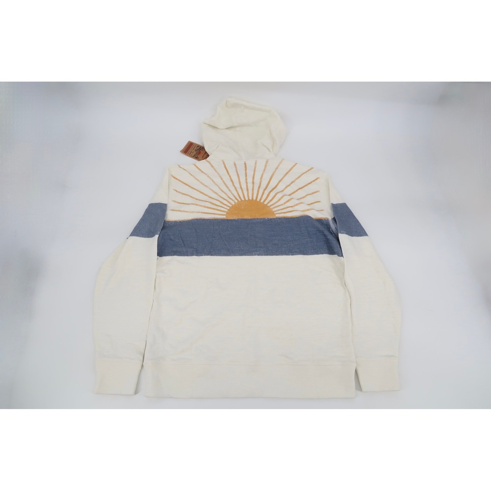 Faherty Sunwashed Sunray Slub Hoodie Mens Large Ocean Sunrise MKC0122 NEW